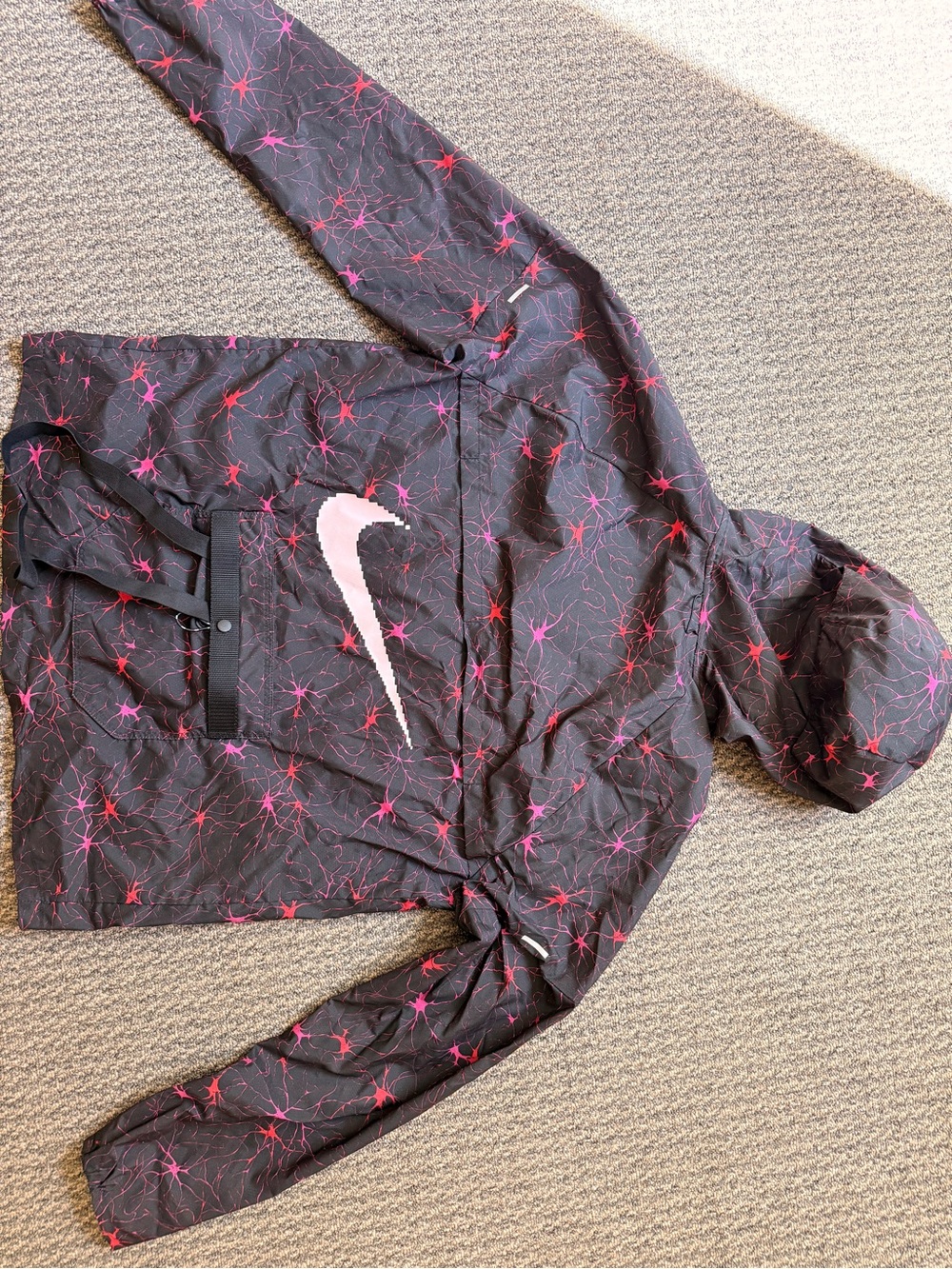 Nike Black Windbreaker Jacket with Neuron Graphic